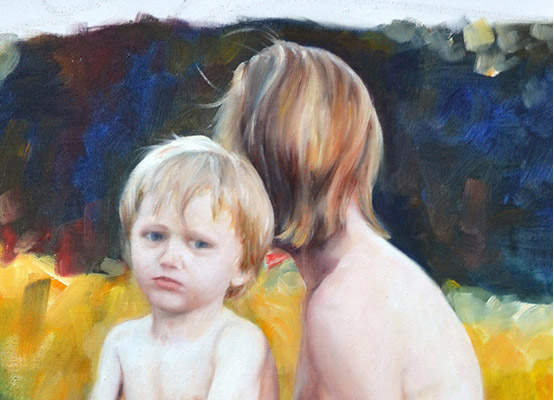 Mutter und Kind, Ausschnitt, Öl auf Leinwand, 2003 | © Claudia Bachmann