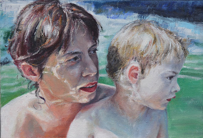 Mutter und Kind, 28 x 40 cm, Öl auf Leinwand, 2003 | © Claudia Bachmann